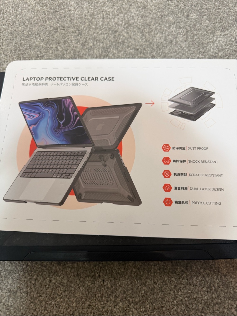 NWOT- 14” MacBook Pro 2021 A2442 Rugged Protective Case with Kickstands